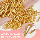 OLYCRAFT 2400pcs 4mm Golden Pearl Beads No Hole Loose ABS Plastic Pearl Beads Resin Filling Material Pearl Beads for Resin Crafting OACR-OC0001-09G-4