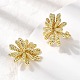 Серьги-гвоздики в виде цветка из латуни EJEW-H171-02A-G-3