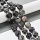 Chapelets de perles de pierre noire/soie noires naturelles G-NH0004-037-2