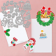 GLOBLELAND Christmas Pine Garland Embossing Template Mould Candles Bell Star Corners Carbon Steel Die Cuts for Scrapbooking Card DIY Craft Decoration DIY-WH0309-424-3