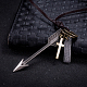 Adjustable Men's Zinc Alloy Pendant and Leather Cord Lariat Necklaces NJEW-BB16017-B-2