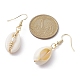 Pendientes colgantes de concha natural y perlas EJEW-JE05435-2