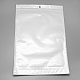 パールフィルムプラスチックジップロックバッグ  再封可能な包装袋  ハングホール付き  トップシール  セルフシールバッグ  長方形  ホワイト  20x16cm  インナー対策：16x14.5のCM OPP-R004-16x20-01-2