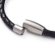Bracelets unisexes de cordon en cuir tressé BJEW-JB04940-01-3