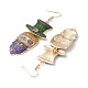 Boucles d'oreilles pendantes en alliage de zinc à paillettes sur le thème du carnaval EJEW-D087-03KCG-2
