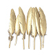 メッキ羽毛衣装アクセサリー  ゴールド  115~145x15~22mm FIND-Q046-14-1