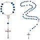 PandaHall Elite Dark Blue Beads Rosary 69cm Necklace and 18cm Bracelets Virgin Christian Catholic Holy Crucifix Bless Prayer Cross Bracelets Necklace SJEW-PH0001-05-1