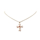 Collana con pendente a croce con perline di semi giapponesi NJEW-MZ00013-4