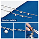 Ph pandahall 6.5 pies cadenas de joyería con perlas 304 cadena de eslabones cubanos de acero inoxidable cadena torcida con perlas de 10 mm cadena de cable de cuentas de 5 mm para gargantilla pulsera collar tobillera fabricación de joyas CHS-PH0001-06-3
