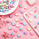 CHGCRAFT 64Pcs 8 Colors Rainbow Marshmallow Candy Shaped Resin Charms Slices Cabochons Cute Resin Beads Flatback Cabochons Art Craft Making Supplies for Jewellery Scrapbooking Phone Case Decor CLAY-CA0001-08-5