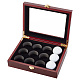 OLYCRAFT Golf Ball Display Case 12-Hole Wooden Display Box for Golf Ball Display Storage Box Golf Ball Wood Showcase Protected Cabinet Golf Rack for Golf Ball Collections 8.7x6.7x2.5 inch AJEW-WH0016-08-1
