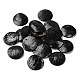 スプレー塗装された天然アコヤ貝ペンダント  貝殻の母  フラットラウンドのチャーム  ブラック  20.5x1~3mm  穴：1.5mm SHEL-F007-15B-15-1