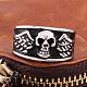 Fashionable 316L Surgical Stainless Steel Skull Rings Wide Band Rings for Men RJEW-BB10144-7-4
