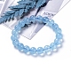 Natürliche Aquamarin Perlen Armbänder dehnen BJEW-G626-10mm-02A-3