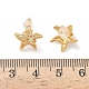 Серьги-гвоздики из латуни с микропаве из прозрачных кубических цирконий в виде морских звезд EJEW-Z152-03G-5
