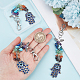CHGCRAFT Hamsa Hand with Evil Eye Planner Charm Gemstone Chips Cluster Pendant Evil Eye Pendant with Lobster Clasp for Jewelry Keychain Bag Crafts HJEW-CA0001-35-3
