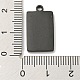 イオンメッキ304ステンレス鋼ペンダント  長方形のチャーム  ブラック  21x11.5x1.9mm  穴：1.8mm STAS-D025-06B-02-3