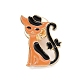 Gato con pasador de esmalte bowknot JEWB-E015-05LG-02-1