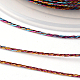 丸いメタリック糸  刺しゅう糸  9プライ  カラフル  0.8mm  約65.61ヤード（60m）/ロール MCOR-L001-0.8mm-18-2