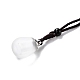 Halskette mit Glasanhänger in Tropfenform zum Öffnen NJEW-P258-02-2