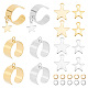 UNICRAFTALE 8pcs 2 Colors Stainless Steel Open Finger Rings Cuff Ring Making Kit with Star Charm and Open Jump Rings 17mm Gothic Punk Adjustable Stackable Statement Knuckle Ring for Jewelry Making DIY-UN0003-68-1