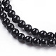 Brins de perles rondes en pierre d'onyx noir naturel X-G-S119-4mm-3