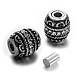 Retro Carve 304 Stainless Steel Rhinestone Barrel Magnetic Clasps STAS-E108-09AS-1