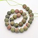 Frosted Round Natural Unakite Beads Strands G-E302-107-14mm-2