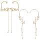 ANATTASOUL 4Pcs 4 Style Crystal Rhinestone Flower Cuff Earrings with Enamel EJEW-AN0001-61-1
