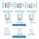 1 Box 9Pcs 304 Stainless Steel Cuff Pad Ring Settings DIY-PJ0001-11-5