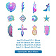 Fashewelry 48pcs 12 styles 201 pendentifs en filigrane en acier inoxydable STAS-FW0001-17-6