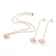 Set di gioielli con collana con ciondolo e orecchini pendenti SJEW-JS01059-02-1