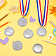 Fingerinspire 6 pieza de medallas de premio en blanco Grupo de medallas de plata de 43.5 mm Medallas de plata planas y redondas regalo de premio haga sus propias medallas medallas de aleación cabujones colgantes ajustes para competiciones reuniones deportivas FIND-FG0002-36S-4