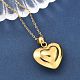 201 ожерелье из нержавеющей стали с подвеской в виде сердца для женщин NJEW-Z069-01G-02-3