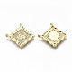 Brass Micro Pave Clear Cubic Zirconia Pendant Link ZIRC-S067-133-NF-2