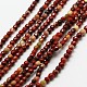 Natural Red Rainbow Jasper Faceted Round Beads Strands G-A129-3mm-16-1