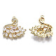 Латунные микропаве прозрачные подвески с фианитом ZIRC-S069-031G-2