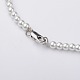 Glass Pearl Round Beads Necklaces NJEW-JN00760-01-2