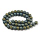 Electroplated Natural Agate Round Bead Strands G-M171-8mm-07-5