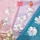 Abカラープラスチックスパンコールの花  ラインストーン付き  装飾アクセサリー  ホワイト  58x5mm FIND-WH0110-445-6
