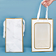 長方形の紙袋  リボンハンドルと窓付き  ギフトバッグやショッピングバッグ用  大理石模様  ホワイト  20x16x30cm CARB-WH00012-02B-5