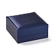 Puレザージュエリーボックス  ペンダント用  リングとブレスレットのパッケージボックス  正方形  ミディアムブルー  9x9x4.5cm X-CON-C012-05A-2