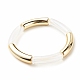 Acrylic Curved Tube Chunky Stretch Bracelet for Women BJEW-JB08123-1