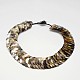 Natural Black Lip Shell Beaded Necklaces NJEW-L096-16-1