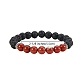 3Pcs 3 Colors Dyed Natural Agate Beads Stretch Bracelets BJEW-SZ0001-23-8