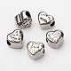 Festa della mamma tema vintage cuore con perline europee in acciaio inossidabile parola 316 OPDL-PH0002-02-1