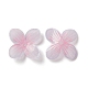 不透明樹脂ビーズキャップ  4花びら  花  ピンク  15.5x15x4mm  穴：1.2mm RESI-L035-13-2