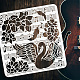 2 個 2 スタイルペット中空アウト描画絵画ステンシル  DIYスクラップブック用  フォトアルバム  白鳥と羽の模様  混合模様  300x300mm  1個/スタイル DIY-WH0394-0082-3