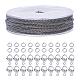 BENECREAT 49 Feet/15M 3mm Stainless Steel Curb Chain Link Cable Chain with 60PCS Jump Rings and 20PCS Lobster Clasps for DIY Jewelry Making CHS-BC0001-02P-2