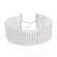 12 Row Crystal Rhinestone Choker Neckalce, Wide Rhinestone Necklace for Women, Platinum, 12.4 inch(31.5cm)